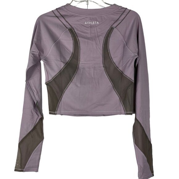 Athleta Ignite Top Shasta Purple/Bluff Gray Cropped Size Medium - Picture 3 of 15